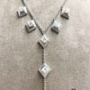 White Gold Necklace with Diamond Charms