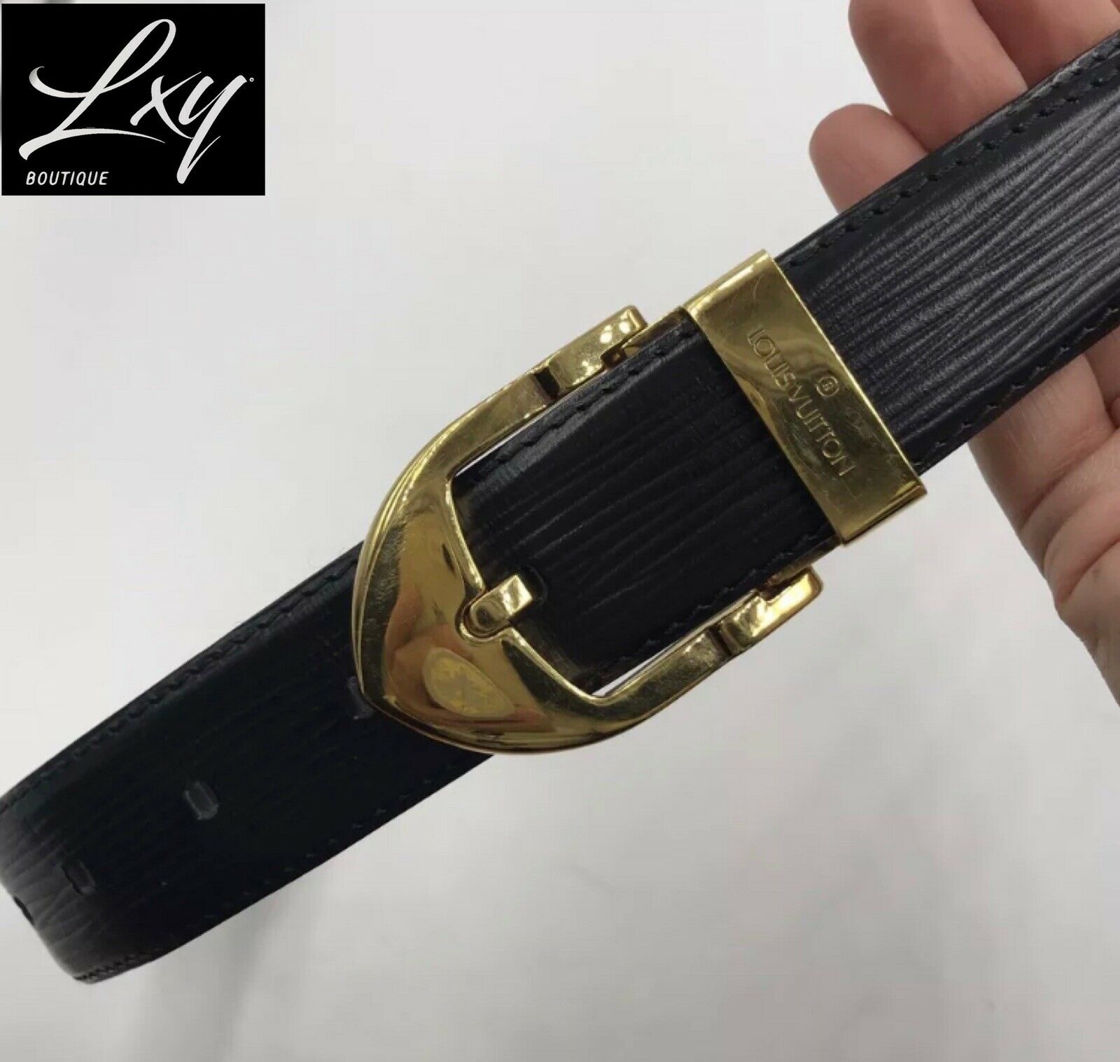 Louis Vuitton Black Epi Leather Belt - Lxy Boutique
