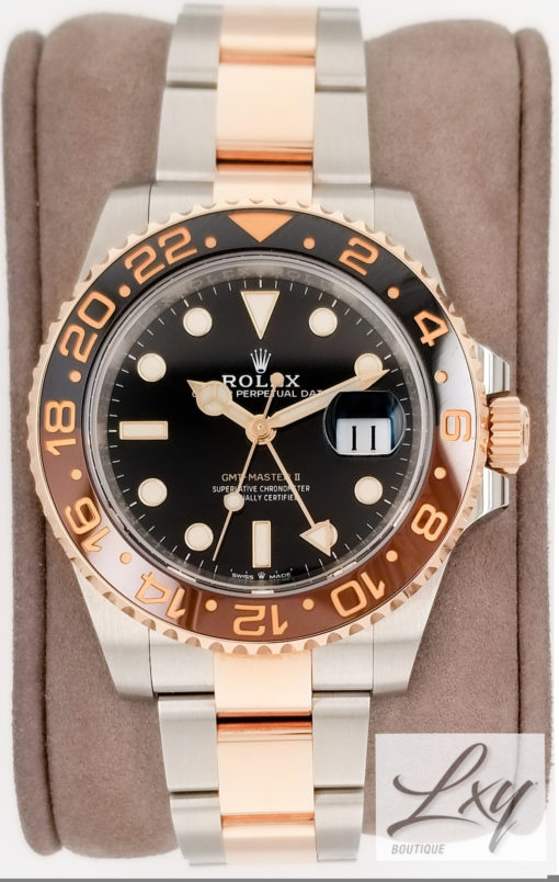 ROLEX GMT MASTER II "ROOT BEER" 40MM REF.126711CHNR OYSTERSTEEL EVEROSE OYSTER BAND - Lxy Boutique