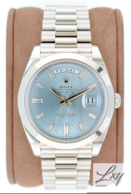 Rolex Day Date 40 ICE BLUE Platinum 228206 Rolex Watch Review 