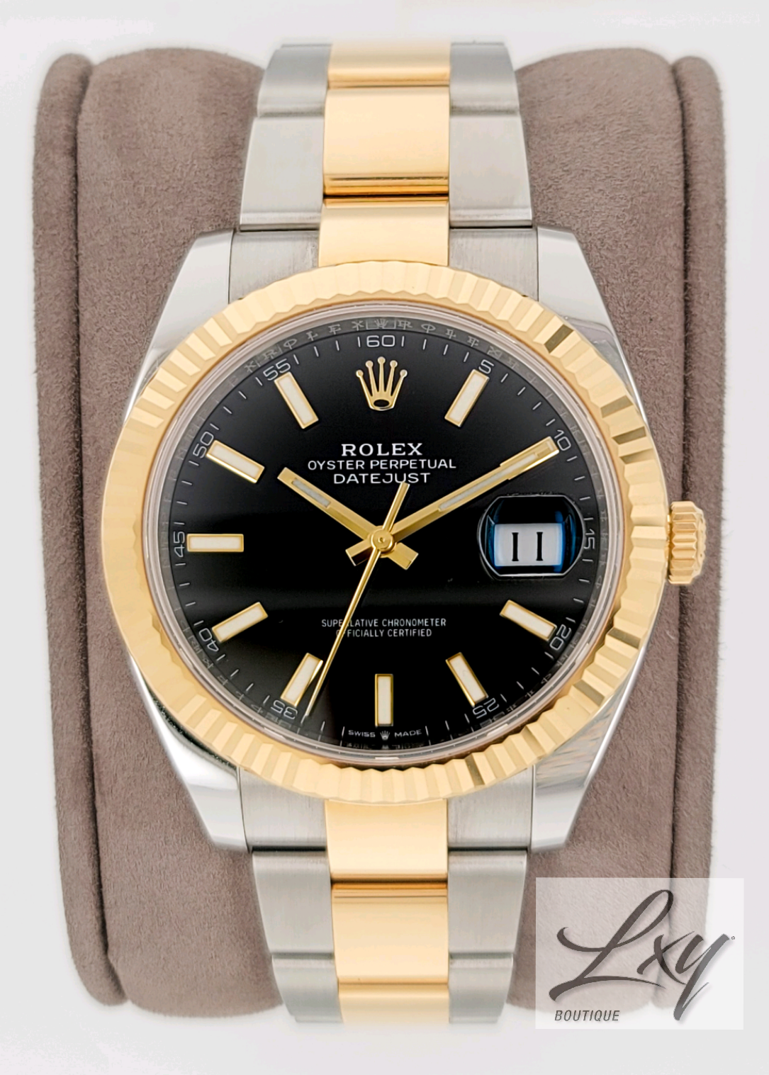 Rolex Datejust 41mm Steel and Yellow Gold 126333 Black Diamond Oyster
