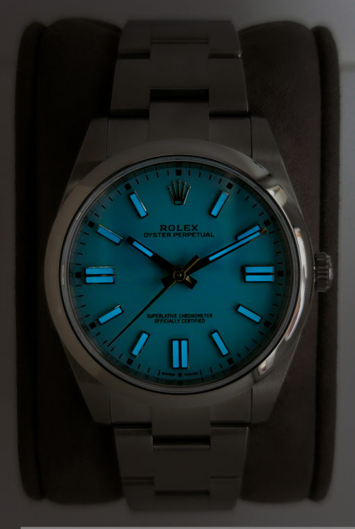 Reduced* Rolex Oyster Perpetual, Bright Blue, 41mm, 124300. Great
