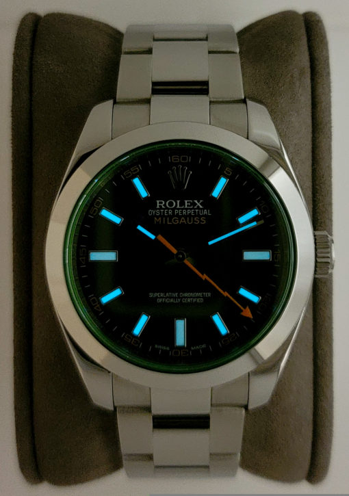 skildpadde Gummi plast Rolex Milgauss 40mm Ref. 116400GV In Oystersteel With Oyster Band - Lxy  Boutique